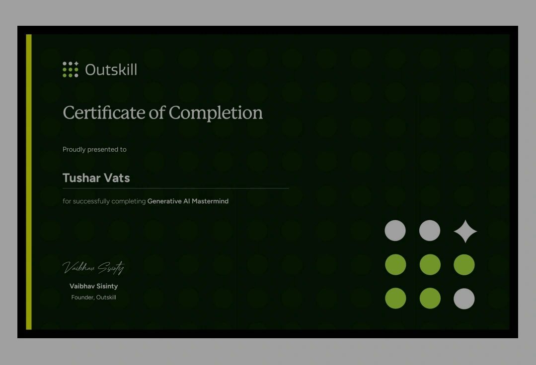 Generative AI Mastermind certificate