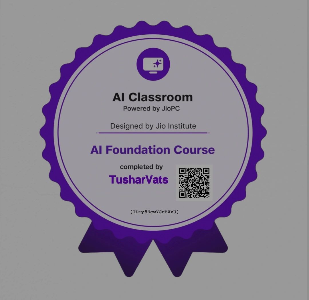 AI Foundation Course certificate