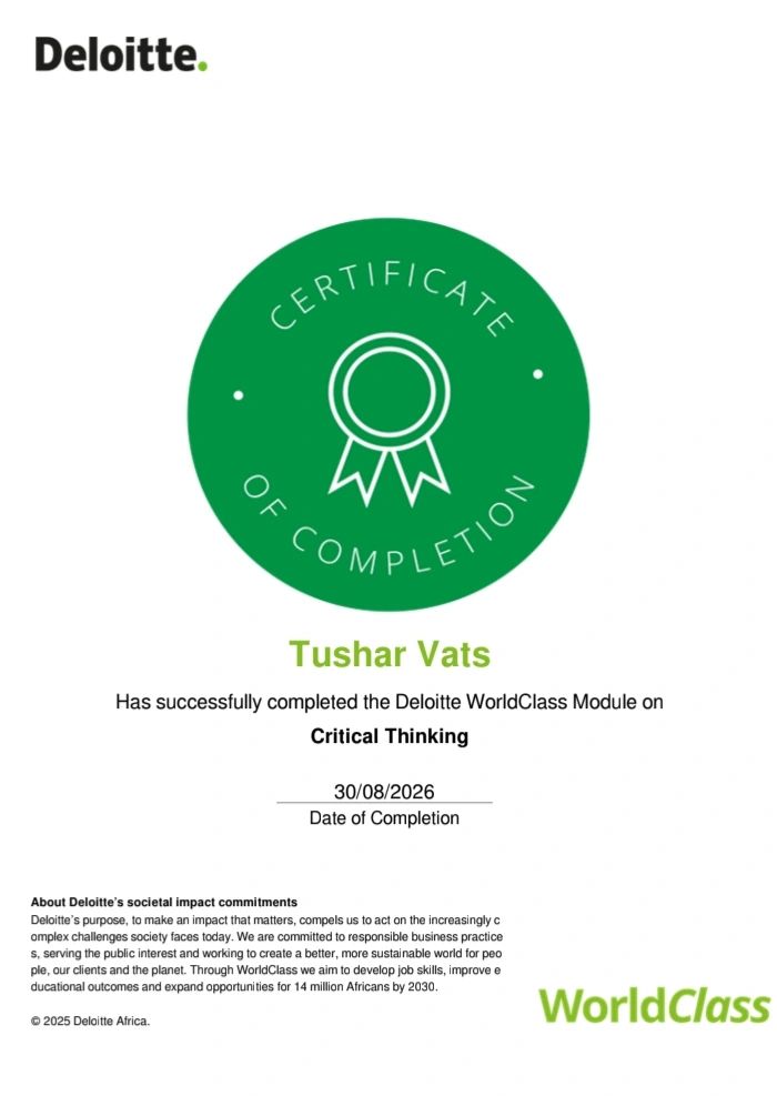 Critical Thinking certificate
