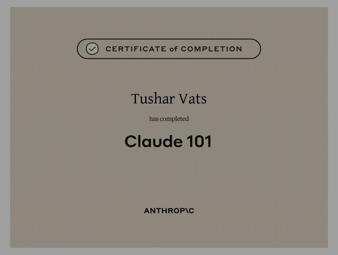 Claude 101 certificate